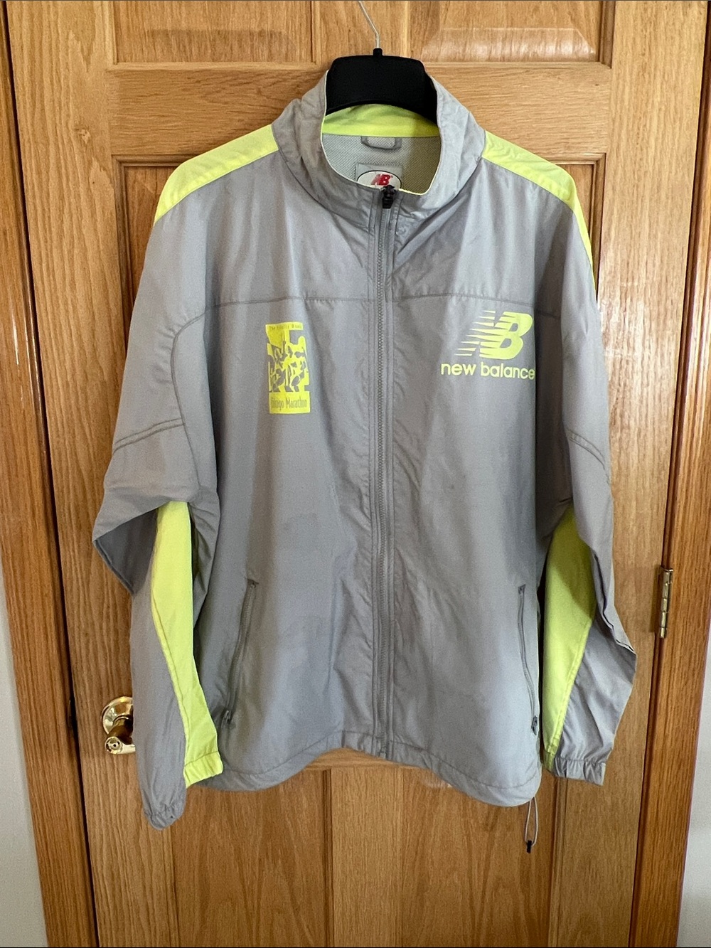 New Balance Chicago Marathon Gray & Neon Yellow Track Jacket - NWT - 2XL